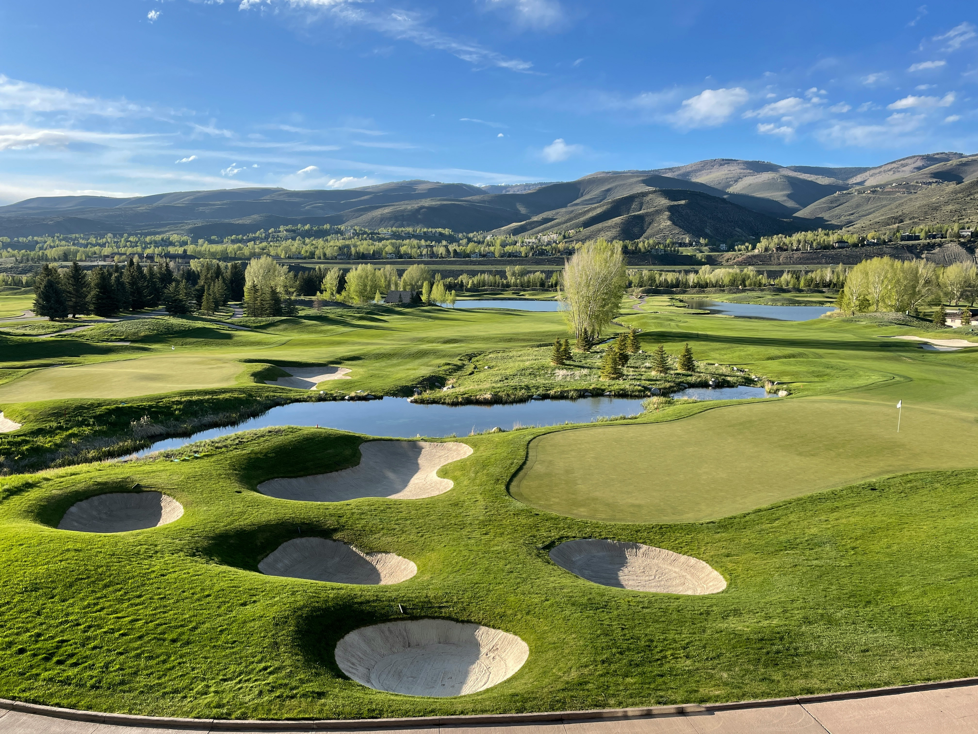 Luxury golf course with mountain views
